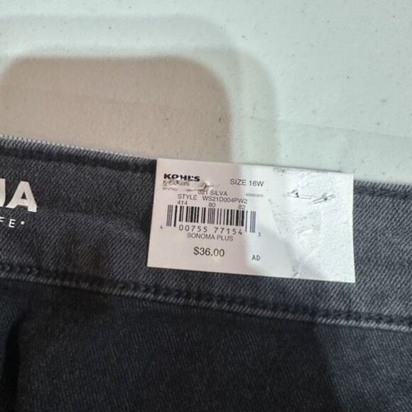 NWT Sonoma Women’s Plus Premium Hi Rise Cut Off‎ Black Denim Short Size 16 - Picture 6 of 12